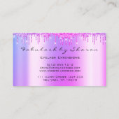 Makeup Artist Eyelash Lashes Glitzer Tropfen Pink Visitenkarte (Rückseite)