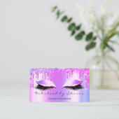 Makeup Artist Eyelash Lashes Glitzer Tropfen Pink Visitenkarte (Stehend Vorderseite)