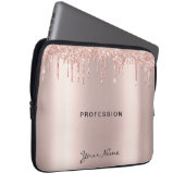 Makeup Artist Eyelash Lashes Glitzer Tropfen Rose Laptopschutzhülle (Vorne Rechts)