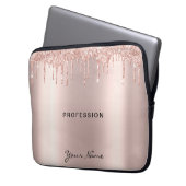 Makeup Artist Eyelash Lashes Glitzer Tropfen Rose Laptopschutzhülle (Vorderseite Links)