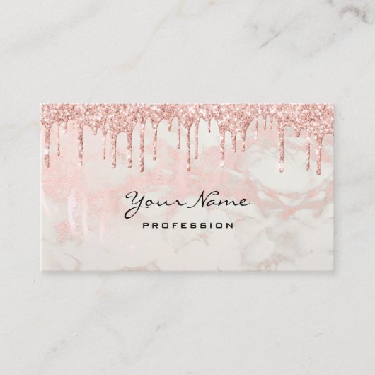 Makeup Artist Eyelash Lashes Glitzer Tropfen Rose Visitenkarte (Vorderseite)