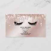 Makeup Artist Eyelash Lashes Glitzer Tropfen Rose Visitenkarte (Rückseite)