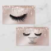 Makeup Artist Eyelash Lashes Glitzer Tropfen Rose Visitenkarte (Vorne/Hinten)