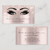 Makeup Artist Eyelash Lashes Glitzer Tropfen Rose Visitenkarte (Vorne/Hinten)
