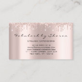 Makeup Artist Eyelash Lashes Glitzer Tropfen Rose Visitenkarte (Rückseite)