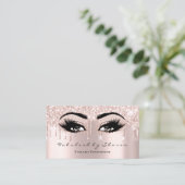 Makeup Artist Eyelash Lashes Glitzer Tropfen Rose Visitenkarte (Stehend Vorderseite)