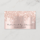 Makeup Artist Eyelash Lashes Glitzer Tropfen Rose Visitenkarte (Vorderseite)
