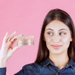 Makeup Artist Eyelash Lashes Glitzer Tropfen Rose Visitenkarte