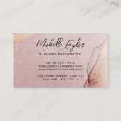 Makeup Artist Eyelash Lashes Glitzer Tropfen Rose Visitenkarte (Rückseite)