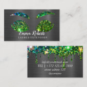 Makeup Artist Eyelash Lashes Glitzer Tropfen Rose Visitenkarte (Vorne/Hinten)