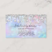 Makeup Artist Eyelash Lashes Holographic Diamond Visitenkarte (Rückseite)