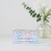 Makeup Artist Eyelash Lashes Holographic Diamond Visitenkarte (Stehend Vorderseite)