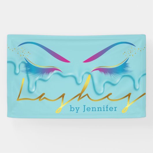 Makeup Artist Eyelash Lashes Paint Tropfen Aquamar Banner (Horizontal)