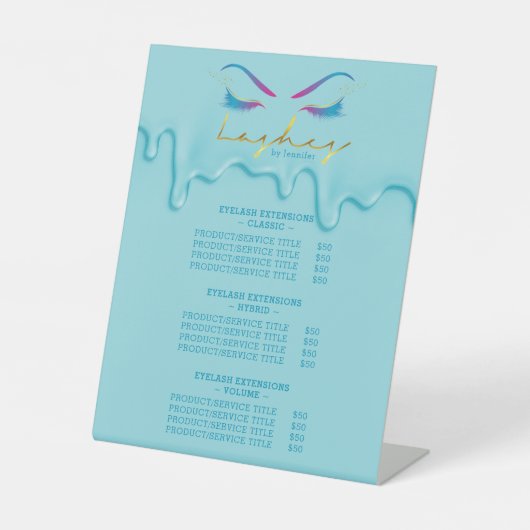 Makeup Artist Eyelash Lashes Paint Tropfen Aquamar Sockelschild (Vorderseite)