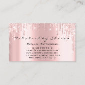 Makeup Artist Eyelash Lashes Pink Nails Tropfen Visitenkarte (Rückseite)