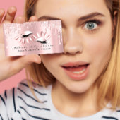 Makeup Artist Eyelash Lashes Pink Nails Tropfen Visitenkarte