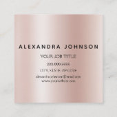 Makeup Artist Eyelash Lashes Rose Gold Quadratische Visitenkarte (Rückseite)