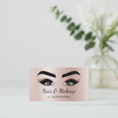 Makeup Artist Eyelash Lashes Rose Gold Visitenkarte (Stehend Vorderseite)
