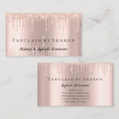 Makeup Artist Eyelash Lashes Rose Tropfen Lux Visitenkarte (Vorne/Hinten)