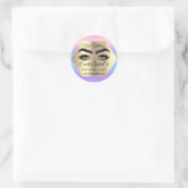 Makeup Artist Eyelash Logo Glitzer Packung Runder Aufkleber (Tasche)