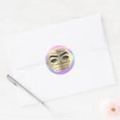 Makeup Artist Eyelash Logo Glitzer Packung Runder Aufkleber (Umschlag)