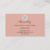Makeup Artist Eyelash Logo QRCODE Rose Confetti Visitenkarte (Rückseite)