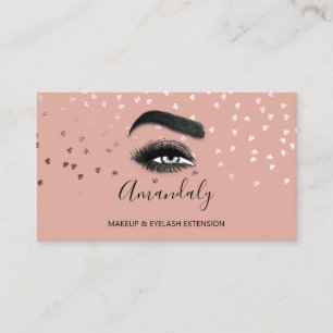Makeup Artist Eyelash Logo QRCODE Rose Confetti Visitenkarte
