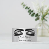 Makeup Artist Eyelash Microblading Silver Black Visitenkarte (Stehend Vorderseite)