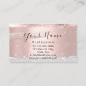 Makeup Artist Eyelash Microblading Silver Rose Visitenkarte (Rückseite)