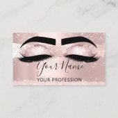 Makeup Artist Eyelash Microblading Silver Rose Visitenkarte (Vorderseite)
