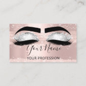 Makeup Artist Eyelash Microblading Silver Rose Visitenkarte (Vorderseite)