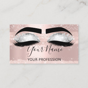 Makeup Artist Eyelash Microblading Silver Rose Visitenkarte