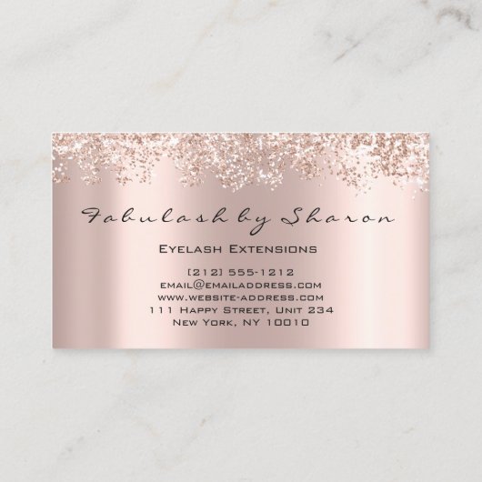 Makeup Artist Eyelash Mink Lashes Confetti Rose Visitenkarte (Rückseite)