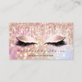 Makeup Artist Eyelash Pink Glitzer Tropfen Rose Visitenkarte (Vorderseite)