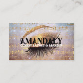 Makeup Artist Eyelash QR LOGO Gold Musiknoten Visitenkarte (Vorderseite)