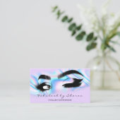 Makeup Artist Eyelash QRCODE Holografisches Rosa Visitenkarte (Stehend Vorderseite)