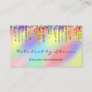 Makeup Artist Eyelash Rainbow Tropfens Holograph Visitenkarte