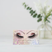 Makeup Artist Eyelash Rose Glam Glitzer Frisör Terminkarte (Stehend Vorderseite)
