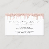 Makeup Artist Eyelash Rose Glitzer Tropfen Logo Visitenkarte (Rückseite)