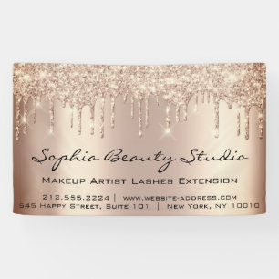 Makeup Artist Eyelash Rose Gold Tropfen Adress Gli Banner