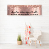 Makeup Artist Eyelash Rose Gold Tropfen Britisch z Banner (Insitu)