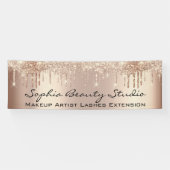 Makeup Artist Eyelash Rose Gold Tropfens Friseur Banner (Horizontal)