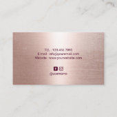 Makeup Artist Eyelash Rose Goldener Salon Visitenkarte (Rückseite)