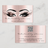 Makeup Artist Eyelash Rose QR Code Visitenkarte (Vorne/Hinten)