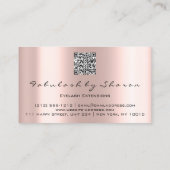 Makeup Artist Eyelash Rose QR Code Visitenkarte (Rückseite)