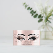 Makeup Artist Eyelash Rose QR Code Visitenkarte (Stehend Vorderseite)