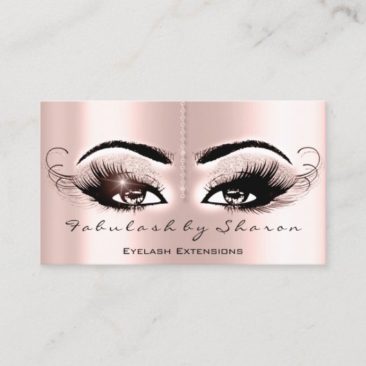 Makeup Artist Eyelash Rose QR Code Visitenkarte (Vorderseite)