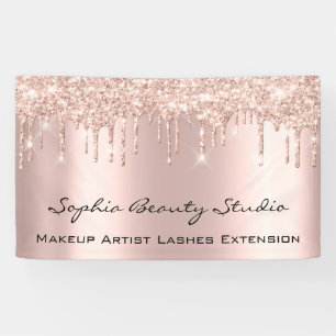 Makeup Artist Eyelash Rose Tropfen Pink Glitzer Lu Banner