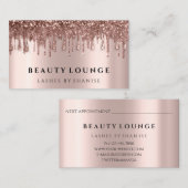 Makeup Artist Eyelash Rose Tropfens Haarnails Terminkarte (Vorne/Hinten)