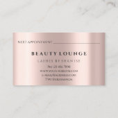 Makeup Artist Eyelash Rose Tropfens Haarnails Terminkarte (Rückseite)